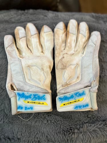 Game used Harrison Bader batting glove - Autographed