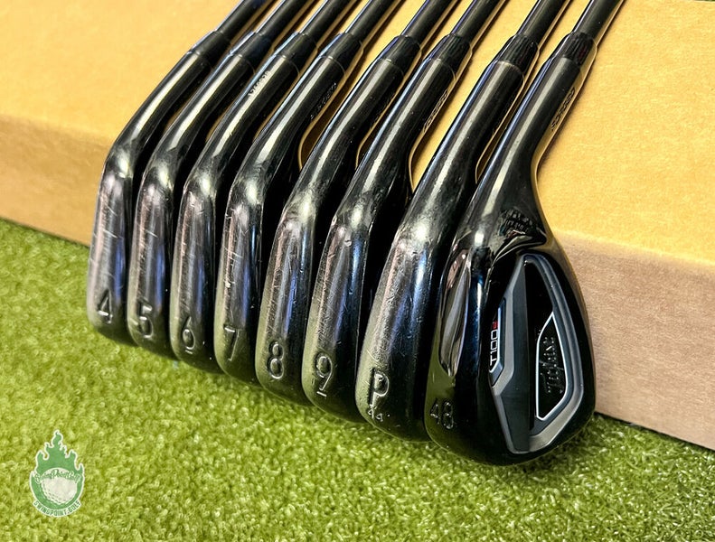 RH Titleist T100S Black Irons 4PW/48* Project X LZ Stiff Steel