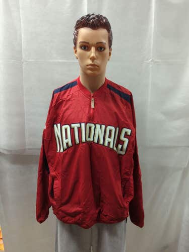 Retro Washington Nationals Majestic 1/4 Zip Jacket L MLB
