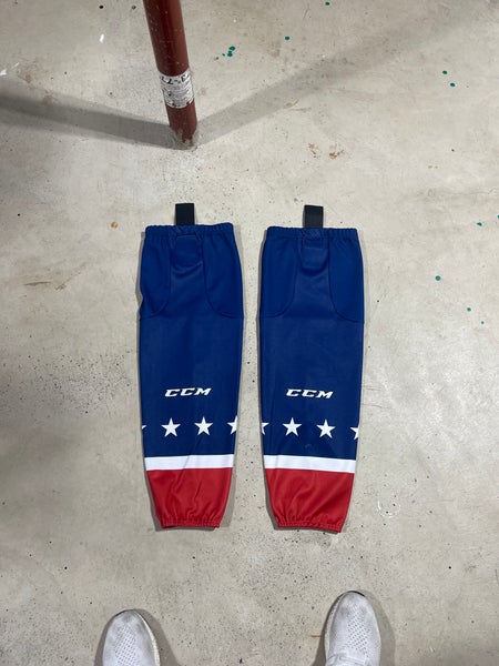 Blue Used XL CCM Pro Stock Custom Sublimated Socks