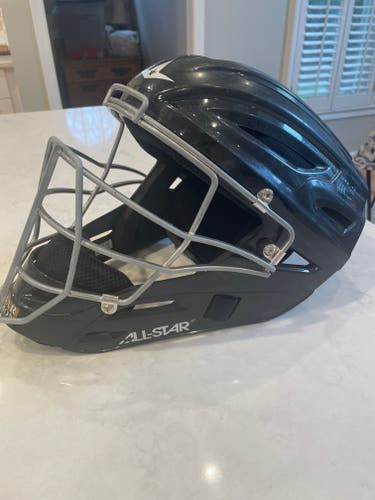 All Star System 7 Catcher's Mask - Black w/ Silver Face Mask