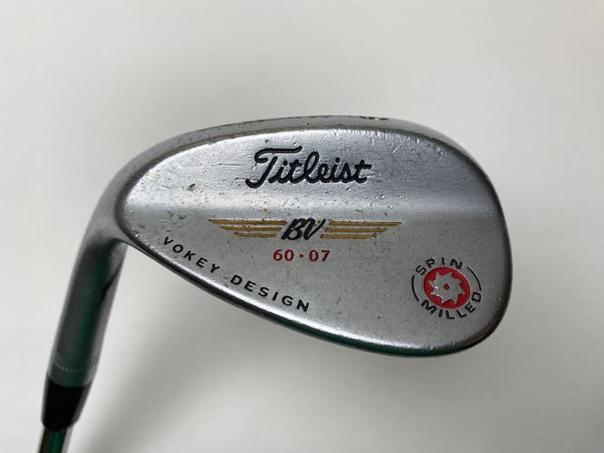 Titleist 2009 Vokey Spin Milled Chrome Lob Wedge LW 60* 7 Wedge Steel Mens LH