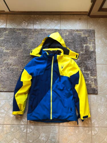 Used Blue and Yellow Spyder Ski Jacket Size 16