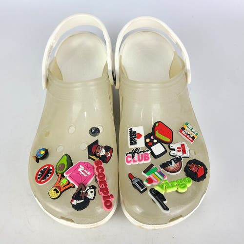 Crocs Men’s Size 13 Classic Translucent Slip On White Clog Shoes 206908-100