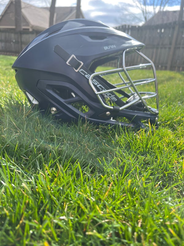 Used blue Warrior burn lacrosse helmet