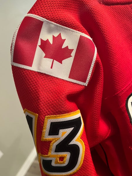 Adidas Mens RED HOME Calgary Flames Johnny Gaudreau #13 Jersey Sz