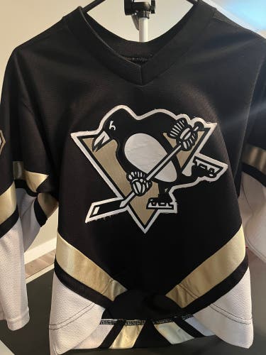 PITTSBURGH PENGUINS # 87 SIDNEY CROSBY CCM NHL HOCKEY JERSEY YOUTH-S/M