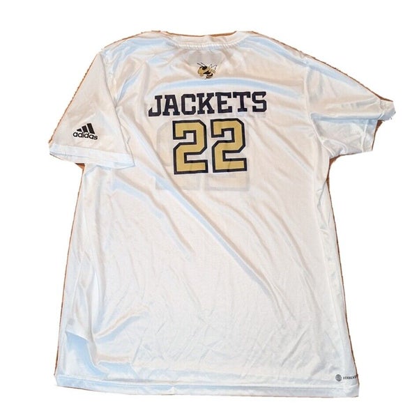 Men's adidas #22 Gold Georgia Tech Yellow Jackets Button-Up