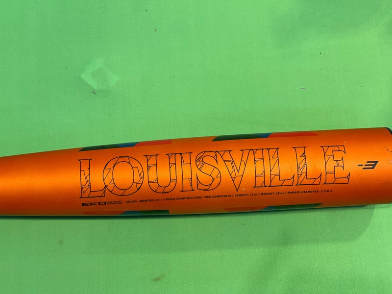 Used BBCOR Certified 2022 Louisville Slugger Meta Composite Bat -3 28OZ 31"