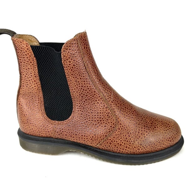 Dr Martens Flora Chestnut Brown Chelsea Boots Pebble Leather Women 7 | SidelineSwap