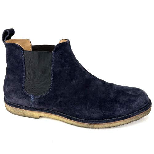 Vince Mens Navy Blue Suede Pull On Ankle Chelsea Boots Crepe Soles Size 11.5 M