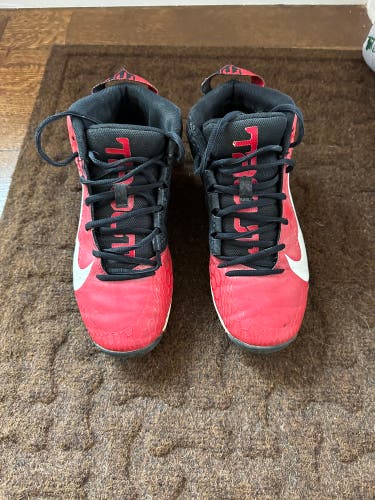 Red Adult Molded Cleats High Top Trout