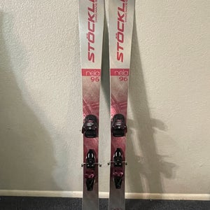 Used Women's 2021 Stockli 156 cm All Mountain Nela 96 Skis With Bindings Max Din 11