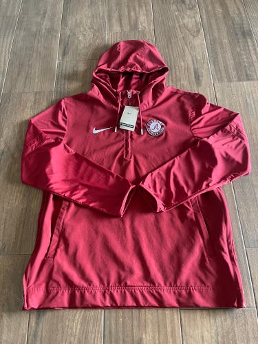 New Nike Alabama Crimson Tide 1/4 Zip Hoodie Football Jacket Men's L