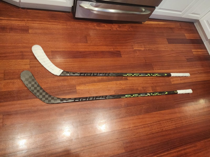 Two junior Used Right Handed Bauer Ag5nt Hockey Sticks P92 50 flex