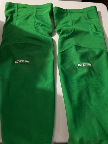 Green Used Large CCM Socks pro stock