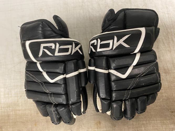 RBK 4 ROLL Leather Pro Stock Hockey Gloves 14" Black LA KINGS 3745