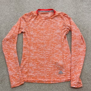 adidas Shirt Women XS Adult Orange Athletic Fit Active Pullover Basic Gym