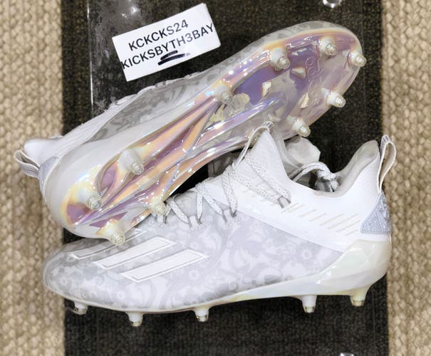 Adidas Adizero New Reign Football Cleats FU6705 Floral White Mens size 9 Iridescent