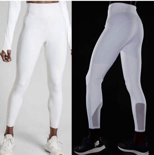 Athleta Stay Fly Reflective 7/8 Tight Womens Size XS White Leggings Active Yoga
