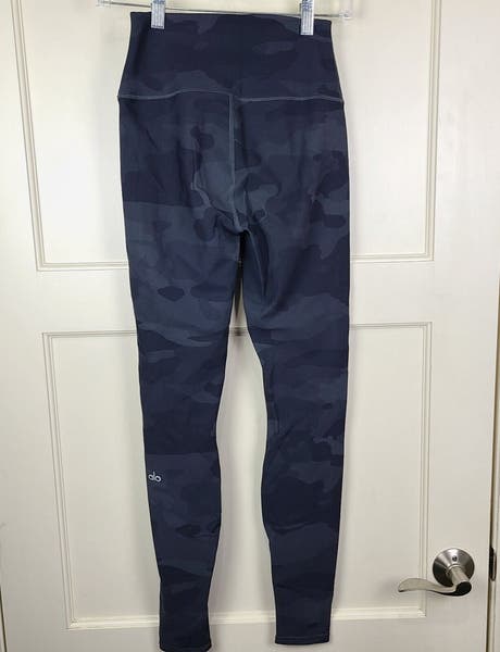 Alo Yoga Gray Black High Waist Vapor Camo Pull on Leggings
