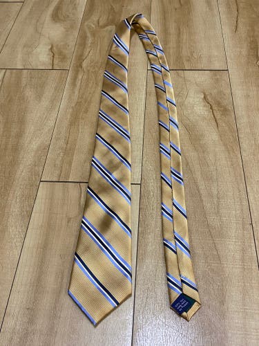 Canterbury Men’s Neck Tie 54 1/2” Gold with Blue Silk