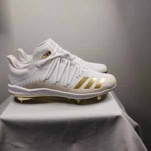 White New Adult Men's Size 12 (Women's 13) Metal Adidas Low Top Adizero Afterburner