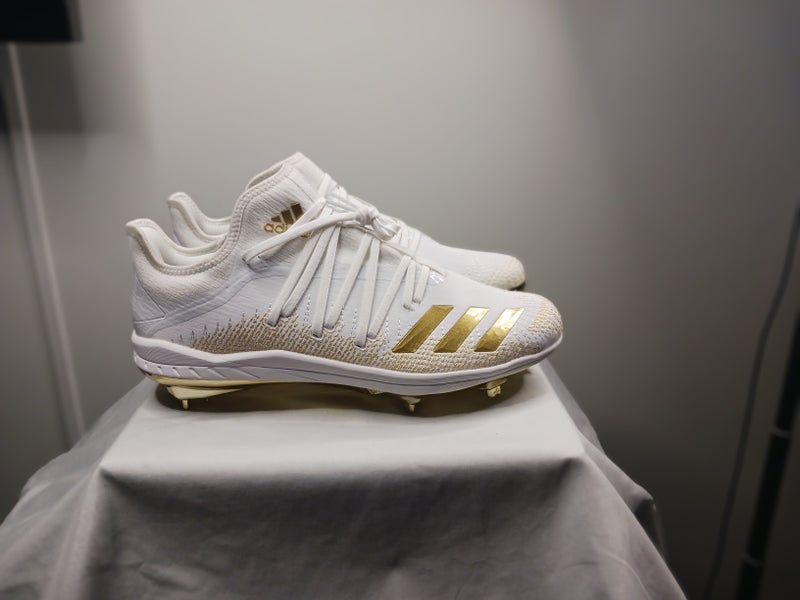 White New Adult Men's Size 12 (Women's 13) Metal Adidas Low Top Adizero Afterburner