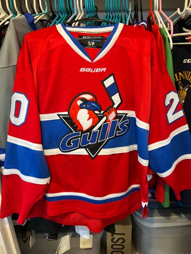 Red Used Small Bauer Jersey Gulls
