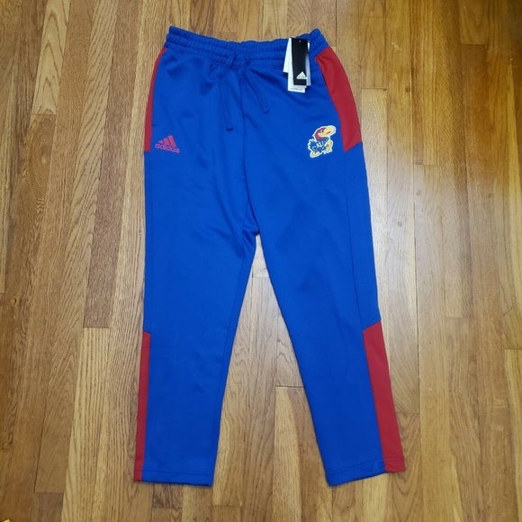 NWT Kansas Jayhawks Basketball Adidas Warm Up Pants Sweatpants Men's M/medium