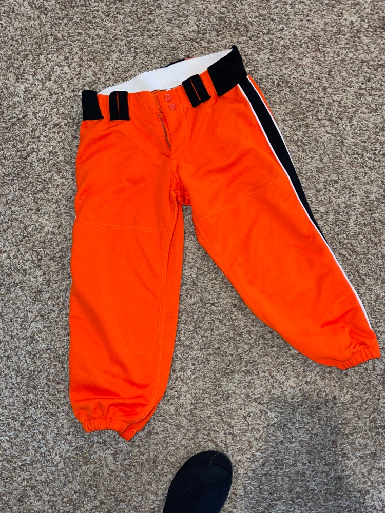 Softball Pants, Orange/Black, Medium