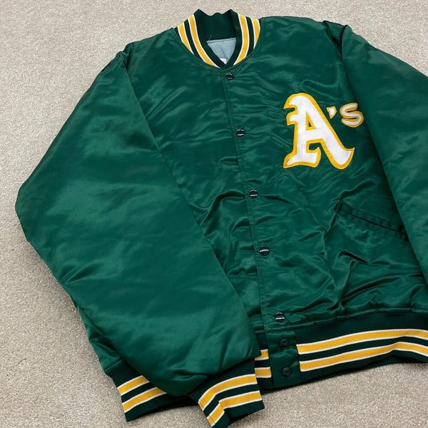 Oakland Athletics Jacket Men XL Satin Coat MLB Baseball Vintage 90s Felco  USA As