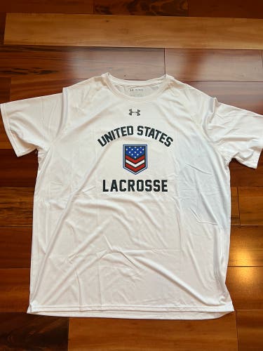 United States Lacrosse White Men's Under Armour Shirt