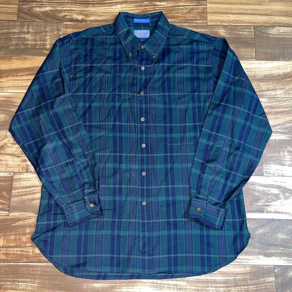 Rustler Button Down Shirt Men XL Adult Plaid Collared USA Vintage