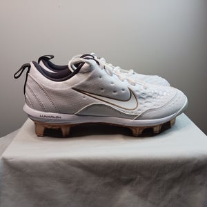 White New Nike Lunarlon Hyperdiamond Women's Size 8.5 Molded Softball Cleats Low Top