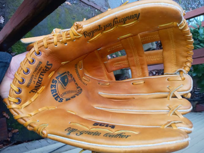 14" Spalding Competition Series softball glove all leather - FREE SHIPPING
