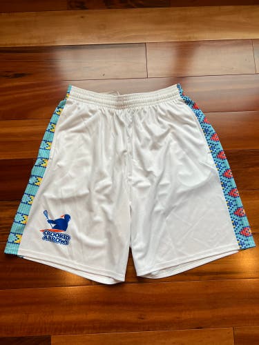 Crooked Arrows Lacrosse White Men's XL Shorts