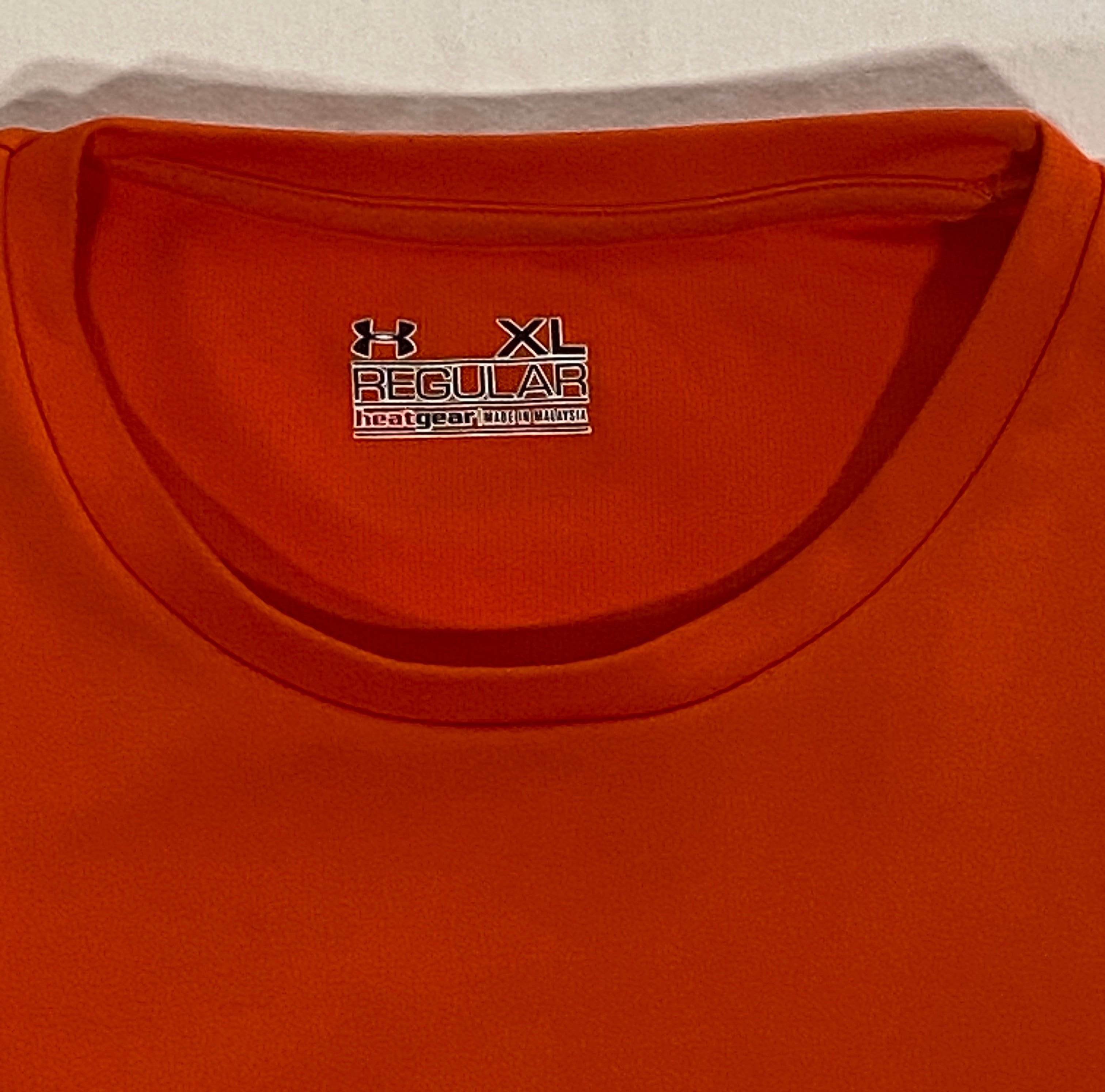 Under Armour Men's UA Combine Training Hammers Compression T-Shirt (Small)  Grey/Orange