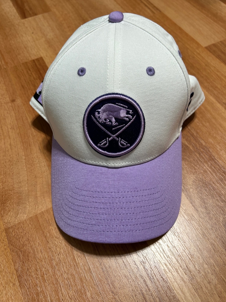 Owen Power 25 Buffalo Sabres Fanatics Authentic Pro HAT Hockey Fights Cancer Player Team Issue