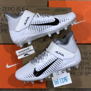WIDE Nike Alpha Menace Pro 2 White Football Cleats Mens size 12.5 Wide BV3951-100