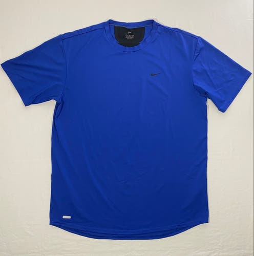 Vintage NIKE Dri-FIT Men's Size L Royal/Black Active Mesh Lined Training T Shirt