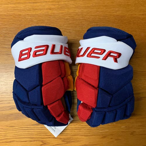Bauer Supreme UltraSonic Pro Stock Hockey Gloves 14” Mikkola Blues Retro