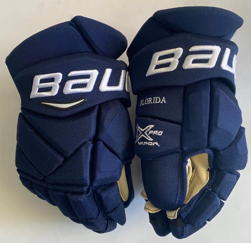 Bauer Vapor 1X Pro Custom Hockey Gloves 14" Navy NHL Pro Stock NHL