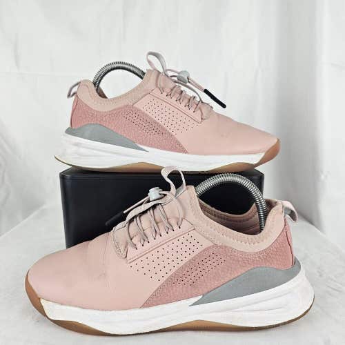 Clove Nursing Medical Essential Workers Shoes Pink Gray Bungee Lace Up Sz 8.5