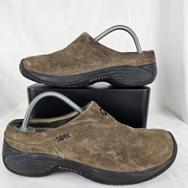 skilsmisse Slagskib Slikke MERRELL Women's Size 10 Encore Free Stone Brown Nubuck Leather Mules Moc  Shoes | SidelineSwap