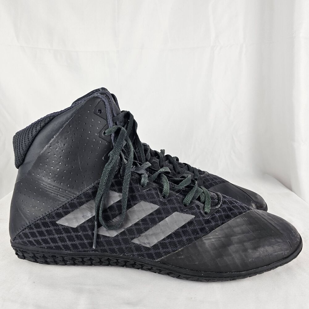 Adidas Mat Wizard 4  Black & Carbon Wrestling Shoes