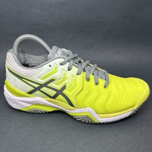 ASICS E752Y Womens Gel-Resolution 7 Clay Court Tennis Yellow Gray Shoes Size 6