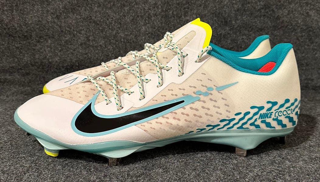 Men's Nike React Vapor Ultrafly Elite 4 White Green Volt Baseball