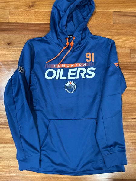 Leon Draisaitl Edmonton Oilers Fanatics Authentic Pro Full Zip Hoodie Sweatshirt Player Issued L