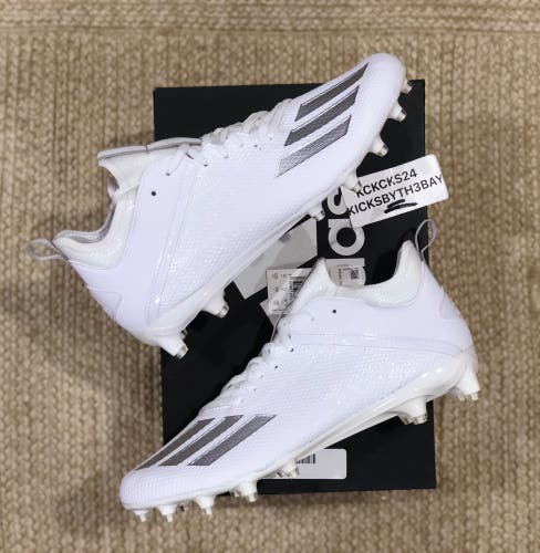 Adidas Adizero Scorch Football Cleats White EH1319 Mens size 12.5 New NIB triple